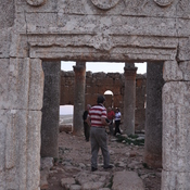 Mushabbaq,  Remains of Byzantine basilica church, entrance with decoration