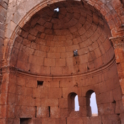 Mushabbaq,  Remains of Byzantine basilica church, entrance from south aisle to side chapel