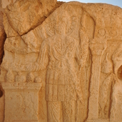 Palmyra, Temple of Baal, relief caravan and veiled women