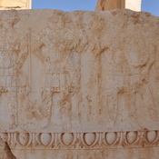 Palmyra, Temple of Baal, relief with human figures and dromedary