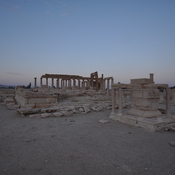 Palmyra, Remains of temple of Nabu with eroded relief