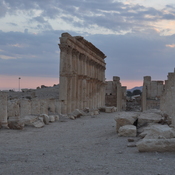 Palmyra, Theater street with stoa , columns with pedestal