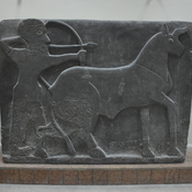 Tell Halaf, West palace entrance, orthostat representing an archer and a deer