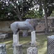 Carthage, remains of temple with statue of bull