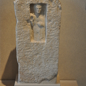 Utica, Tombstone with votive relief of a male, raising a hand
