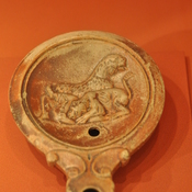 Utica, Roman oil lamp with leopard
