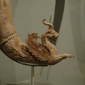 Parthian rhyton with lion-griffin, ivory