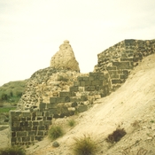 Remains of the walls surrounding the monastic centre at Kursi.