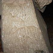Cave N of Jericho. Byzantine cross.