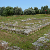 The ruins of the 4th century BC Temple of Hippolytus (son of Theseus) at Troezen