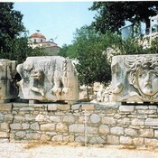 Outer decoration of the temple - heads of Gorgons