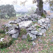 Nuragig hut of the Nuraghe de Tennera settlement