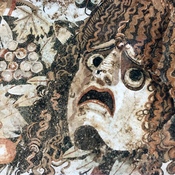 Mosaic (detail) originated from the House of the Faun.