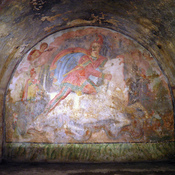 Tauroctony fresco in the mithraeum