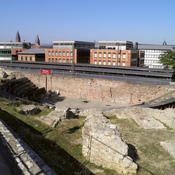 The Roman Theatre, the largest theatre north of the Alps that could accommodate about 10,000 visitors, Mogontiacum (Mainz), Germania