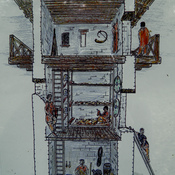 WP 1/37 - Reconstruction drawing of a Limes watchtower