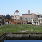 The peristyle garden court of the House of the Vestal Virgins (Atrium Vestae) with a double pool