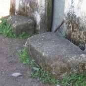 Stones used as seats or mounting blocks.