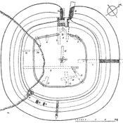 Der römische burgus bei Villenhaus, Ausgrabungsplan von 1923.