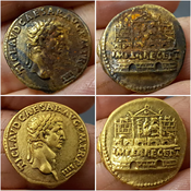 Romeinse aureus, voor en na schoonmaken