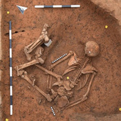 Skeleton of a man killed and buried near the burgus