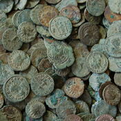 Close up of the coin hoard