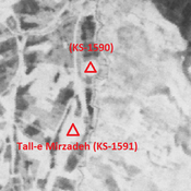 Tall-e Mirzadeh (KS-1591) & KS-1590 - CORONA imagery 1968