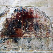 fresco remains on the Hadrian's library wall