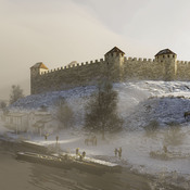 Reconstruction of the Zurich kastell in 4th century