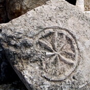 Tell Mar Elias. Detail of a cross-shaped rosette