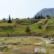 REMAINS OF THE GREEK THEATER OF CORINTH