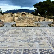Monochrome mosaic.Roman baths, Isthmia