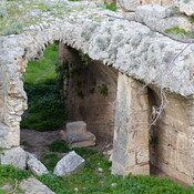 Odeon of Ancient Corinth, supporting foundation of the seats