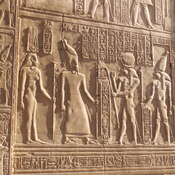 Edfu, Temple of Horus, King and Horus