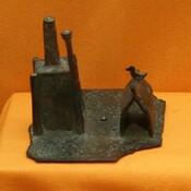 Bronze model of of a temple and nuraghe.