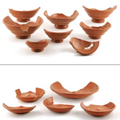 Terra sigillata bowls and plates from the workshops of Lezoux, Auvergne (from warehouse of vicus Braives)