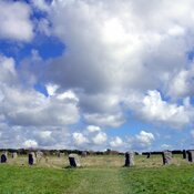 The Merry Maidens stone circle in West Penwith, Cornwall.