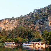 view of the tombs on Dalyan, Caria